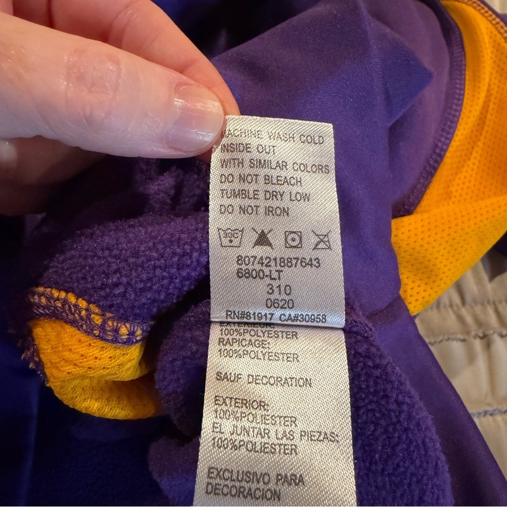Nike Men’s LSU Tigers Therma-FIT Hoodie Purple Gold Pullover Sweatshirt XL - Picture 6 of 9